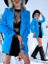 Water blue, ONE SIZE jacket with rolled up sleeves